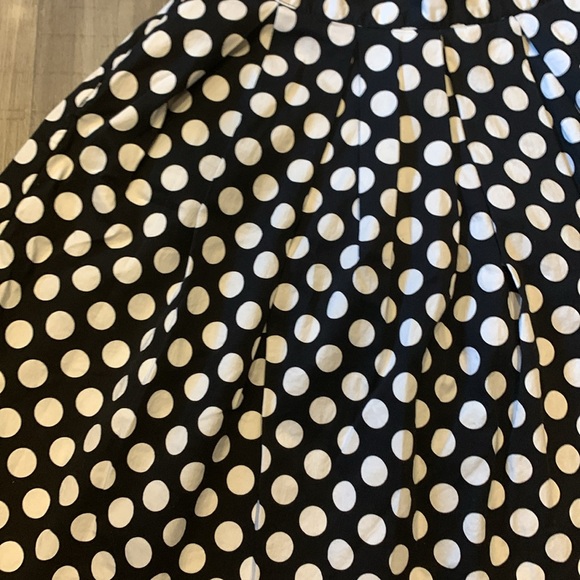 Polkadots High Waist Pocketed Flare Skirt Small Zip Back - Picture 4 of 11
